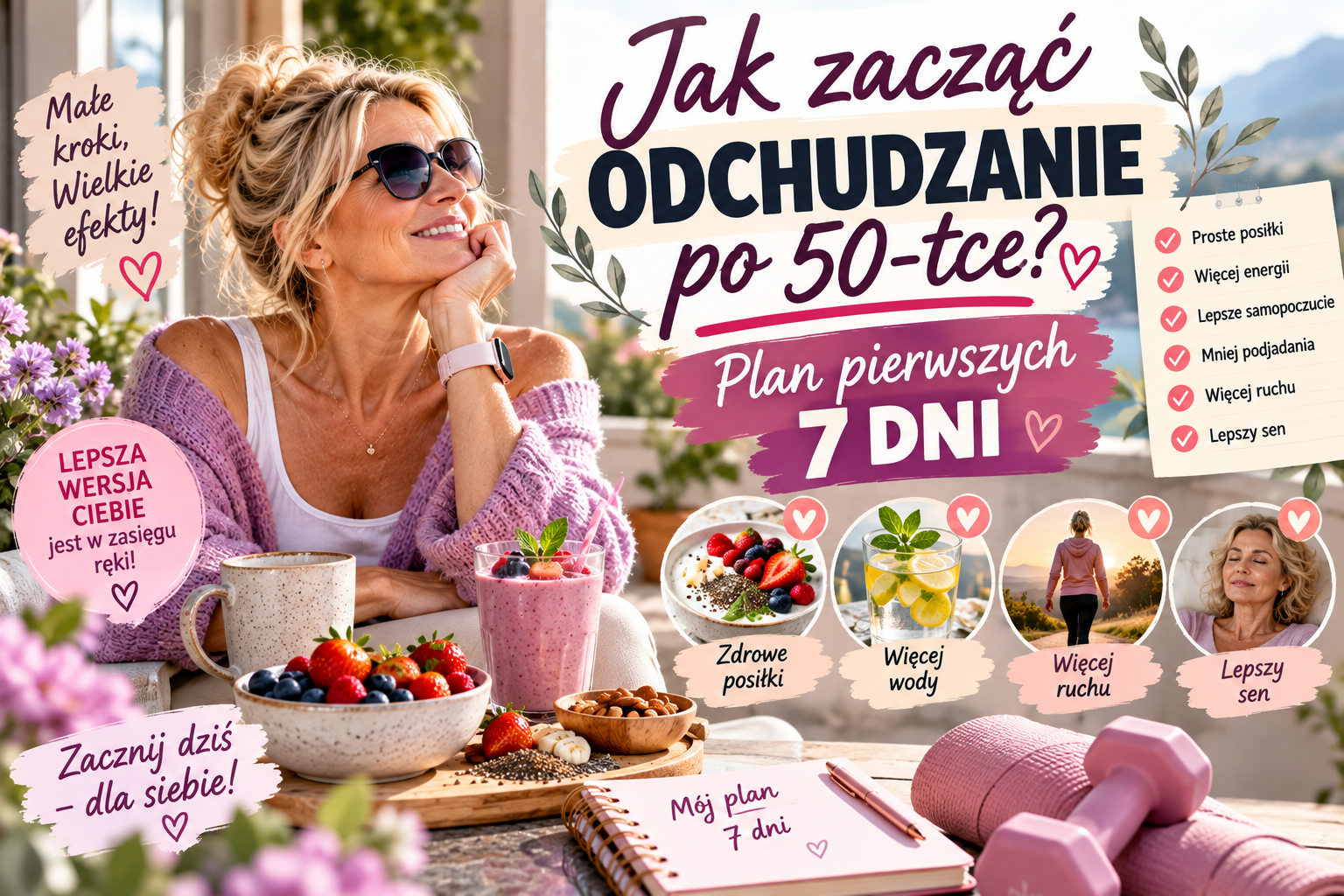 Jak zacząć odchudzanie po 50-tce? Prosty plan pierwszych 7 dni