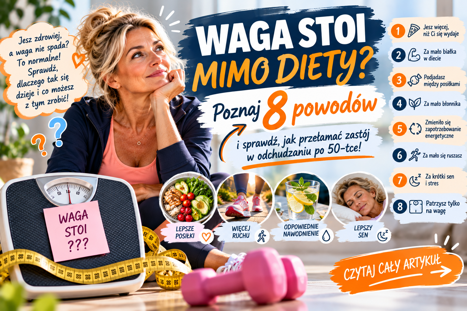 Dlaczego waga stoi w miejscu mimo diety? 8 powodów i sposoby na przełamanie zastoju